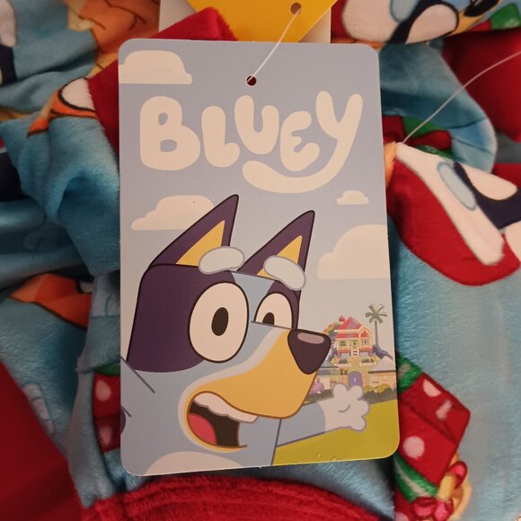 Toddler Boys' 2pc Snuggly Soft Bluey and Presents Christmas Pajama Set Blue 12 M - Picture 4 of 4